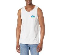 Quiksilver Men's Mw Logo Sleeveless Tank Top Tee Shirt T, White Back Print, Medium