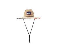 Quiksilver Men's Outsider Lifeguard Wide Brim Beach Sun Straw Hat, Navy/Red/White, XXL