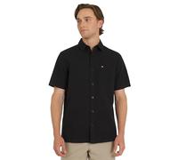 Quiksilver Men's Premium Cotton Short Sleeve Button Down Seersucker Shirt, Black, XL