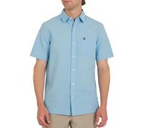 Quiksilver Men's Premium Cotton Short Sleeve Button Down Seersucker Shirt, Light Blue, Large