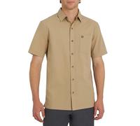 Quiksilver Men's Premium Cotton Short Sleeve Button Down Seersucker Shirt, Vinatge Khaki, Large