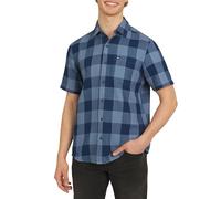 Quiksilver Men's Premium Cotton Short Sleeve Button Up Waffle Woven Shirt, Estate Blue, Large