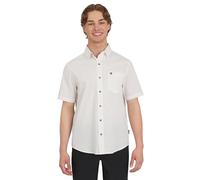 Quiksilver Men's Premium Cotton Woven Short Sleeve Button Up Casual Shirt, Off-White, S