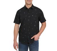 Quiksilver Men's Premium Soft Cotton Short Sleeve Button Down Woven Shirt, Black, XXL