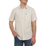 Quiksilver Men's Premium Soft Cotton Short Sleeve Button Down Woven Shirt, Silver Birch, XL