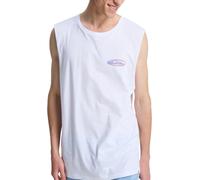 QUIKSILVER MENS QUIKGLOBE MUSCLE TANK VEST.SLEEVELESS WHITE BACKPRINT TOP S26