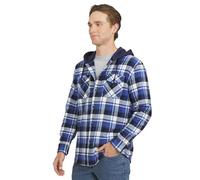 Quiksilver Men's Regular Fit Cozy Soft Button Down Hooded Flannel Shirt, Blue Quartz, Large