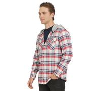 Quiksilver Men's Regular Fit Cozy Soft Button Down Hooded Flannel Shirt, Mineral Red, XL