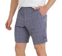 Quiksilver Mens Regular Fit Fixed Waist Water Friendly Active Hybrid Shorts, Plaid Design - Eclipse, 34
