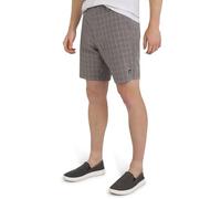 Quiksilver Men's Regular Fit Fixed Waist Water Friendly Active Hybrid Shorts, Plaid Design - Iron, 34