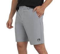 Quiksilver Mens Regular Fit Fixed Waist Water Friendly Active Hybrid Shorts, Solid Design - Smoked Grey, 38