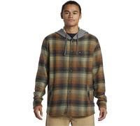 Quiksilver Mens Sandbar Hooded Long Sleeve Flannel Twill Shaket Shirt