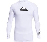 Quiksilver Men's Standard All Time Long Sleeve Rashguard UPF 50 Sun Protection Surf Shirt, White, Large
