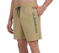 Quiksilver Men's Swimwear Regular Fit Stretchable Comfort Liner Swim Trunks, Solid Design-Twill, Medium