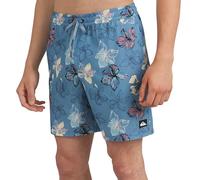 Quiksilver Men's Swimwear Regular Fit Stretchable Comfort Liner Swim Trunks (S-XXL), Floral Design - Blue Shadow, XL
