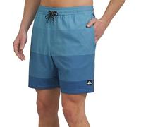 Quiksilver Men's Swimwear Regular Fit Stretchable Comfort Liner Swim Trunks, Striped Design-Light Blue, Small