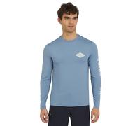 Quiksilver Men's Swimwear Regular Fit UPF 50 Long Sleeve Sun Tee Rash Guard Shirt, Blue Shadow, Medium