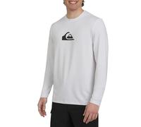 Quiksilver Men's Swimwear Regular Fit UPF 50 Long Sleeve Sun Tee Rash Guard Shirt, White, X-Large