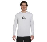 Quiksilver Men's Swimwear Regular Fit UPF 50 Long Sleeve Sun Tee Rash Guard Shirt, White, X-Large