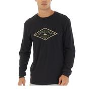 QUIKSILVER MENS T SHIRT.NEW DIAMOND LOGO BLACK COTTON LONG SLEEVED TOP TEE W24