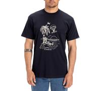QUIKSILVER MENS T SHIRT.NEW TUNED OUT NAVY CREW COTTON SHORT SLEEVED TOP TEE S25