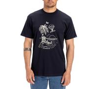 QUIKSILVER MENS T SHIRT.NEW TUNED OUT NAVY CREW COTTON SHORT SLEEVED TOP TEE S25