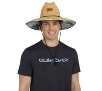 Quiksilver Men's Wide Brim Outdoor Lifeguard Straw Sun Hat, Aqua, S-M