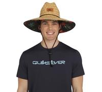 Quiksilver Men's Wide Brim Outdoor Lifeguard Straw Sun Hat, Black, L-XL