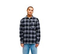 Quiksilver Motherfly Plaid Long Sleeve Shirt Black,Grey XL Men