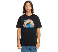 QUIKSILVER MENS T SHIRT.NEW RIDING TODAY BLACK CREW COTTON SHORT SLEEVED TOP S24