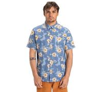 Quiksilver - Cotton short-sleeved shirt - Apero Classic SS Shirt Coronet Blue Backyards for Men - Size L Blue