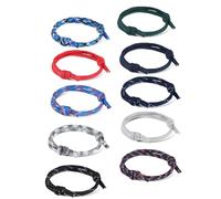 Quilax 10 Pcs Boys Bracelets, Adjustable Handmade Rope Bracelet, Nautical Braided Mens Bracelets Rope for Men Friendship, Nautical Knots bracelet for Gift(10 Colors)