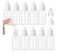Quilax 10Pcs Mouth Dropper Bottles 15ML,Small Plastic Dropper Bottles with Fine Tip, Mini Droppers Bottle for Essential Oils, Solvents, Saline, Etc