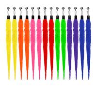 Quilax 14 PCS Cat Worms Toy, Cat Teaser Wand Replacement, Worm On a String with Bell, Interactive Cats Toys for Play and Chase Exercise with Kitten (Multi Colored)