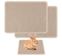 Quilax 2Pcs Rabbit Scratching Pads, 16"x12" Natural Rabbit Scratch Mat for Claws and Teeth, Bunny Toys for Rabbits Indoor, Bunny Scratcher Pad for Bunnies Boredom