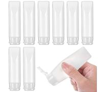Quilax 8Pcs Refillable Mini Travel Bottles for Toiletries, 30ML Small Squeeze Travel Bottles, Refillable Toothpaste Tube TSA Approved for Traveling Skincare Cosmetics