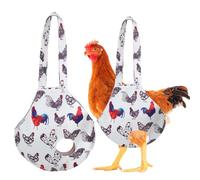 Quilax Chicken Bag, White Chicken Carrier with Handle and Cartoon Prints, Chickens Supplies for Hen Rooster Duck Poultry Transport Traveling Hiking Driving (38 x 38 CM)