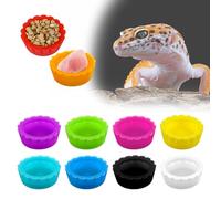 Quilax Crested Gecko Food and Water Feeding Cups, Crested Gecko Food Dish, 12Pcs Geckoo Foodd Cups, Crestedd Geckos Tank Accessories for Tortoise, Small Pet and Crab