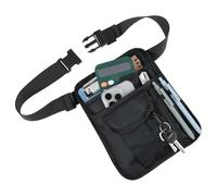 Quilax Server Pouch on Waist, Waitress Apron with Pockets, Waitress Apron with Adjustable Belt, Multiple Pockets, Server's Aprons for Restaurant, Hotel, Bar (Black)