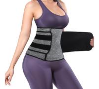 Quilax Sweat Waist Trainer,Neoprene Workout Waist Trainer for Women Back Support, Double coverage Waisttrainer for Women Lower Belly Fat Help Sweating (Grey)