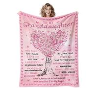 Quilazy for Granddaughter Blanket, Granddaughter Gifts from Grandma Grandpa, Graduation Valentines Baptism Birthday Gift for Teen Girls Granddaughters Blanket 60" X 80"