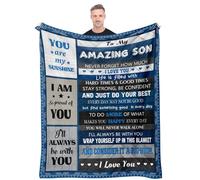 Quilazy Gifts for Son Blanket, Son Gifts from Mom Dad, to My Adult Son Gift Ideas, Birthday Christmas Baptism Fathers/Valentines Day Graduation Birthday Gift for Grown Sons Teen Boys Blanket 60"X 50"