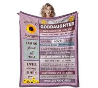 Quilazy Goddaughter Gifts from Godparents, Christian Blanket for Teen Girls Women, 60" x 50", Baptism Communion Confirmation Gift