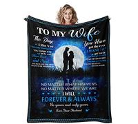 Quilazy Mother's Day Blanket for Her Wife - Anniversary, Wedding, Birthday Gifts for Women - Romantic Christmas Love Gift from Husband - To My Wife Blanket 60"X 50"