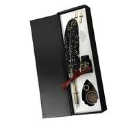 Quill and Ink Set - 10.94 Inch Vintage Calligraphy Set, Stainless Steel Dive Pen, Classic Signature Stationery with Interchangeable Tips, Retro Writing Instrument for Beginners, Authors and Les