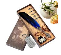 Quill and Ink Set | Quick Drying Includes Keyring Replacement Nibs - Elegant Ink Writing Set - For Journaling, Drawing, Women, Men, Birthday, Christmas, Home, Office