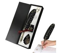 Quill Pen Set - Kids Stationery, Vintage School, Writing Supply with Durable Feature, Beginner Dip Pens with Practical Detail, Set, Beginners Writers Authors Readers Painters Students Teachers Collect