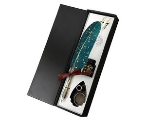 Quill Pen - Vintage Kit | Writing Set With Ink Stand Nibs, Decorative Office Tool, Creative Gift For Writers Students Teachers Artists Collectors Home Desk Display