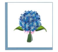 Quilling A Blue Hydrangea Bouquet Blue-Tiful Blooms Hand-Finished Greeting Card Frameable Art - Suitable for Framing in a Card Frame - by The Quilling Card Company