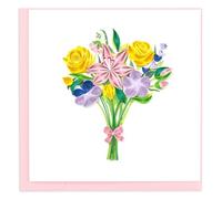 Quilling Bright Spring Tied Bouquet Springtime Treat Hand-Finished Greeting Card Frameable Art - Suitable for Framing in a Card Frame - by The Quilling Card Company